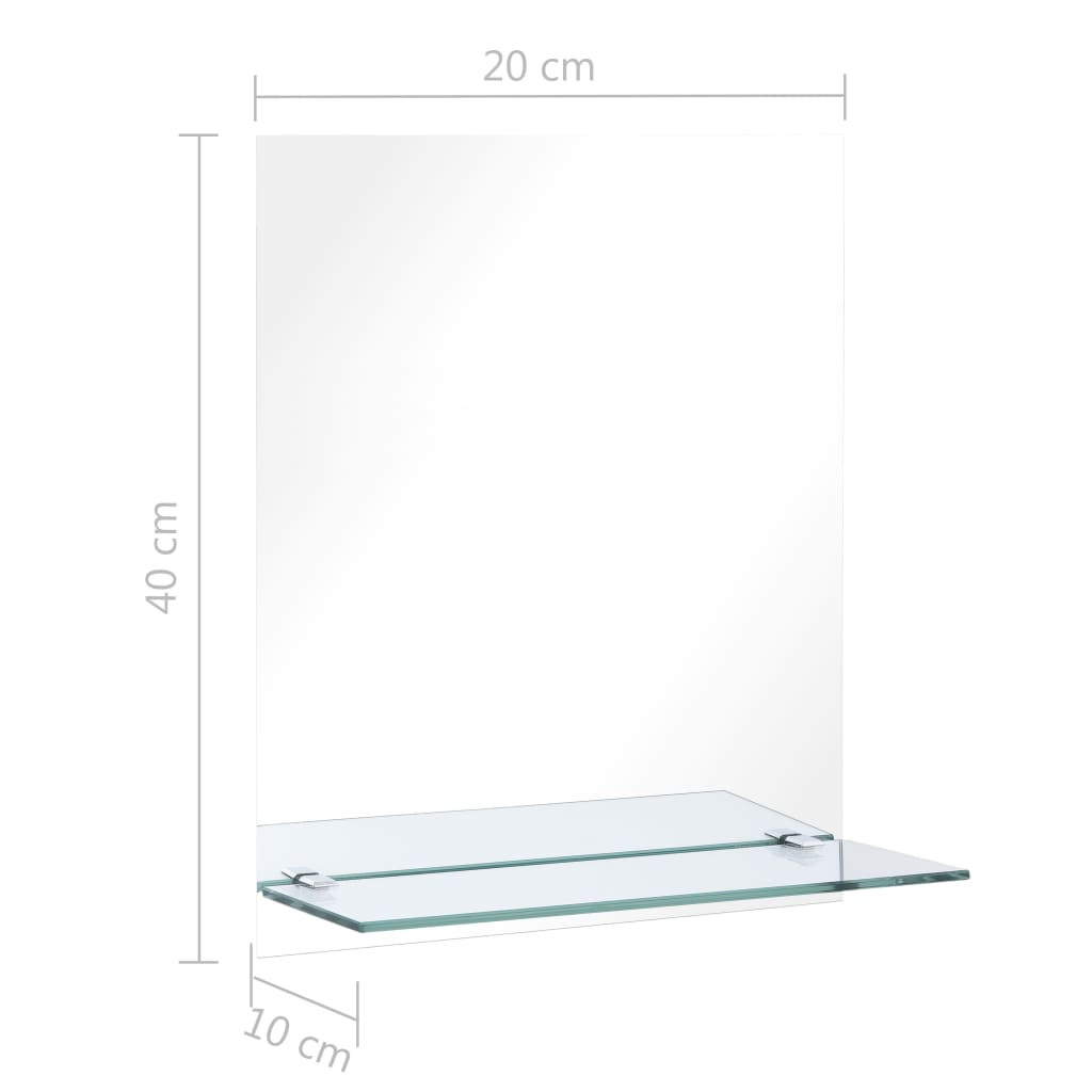 Wandspiegel met schap 40x60 cm gehard glas