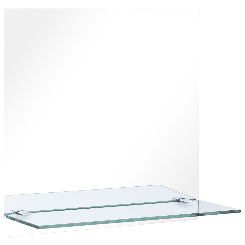 Wandspiegel met schap 30x30 cm gehard glas