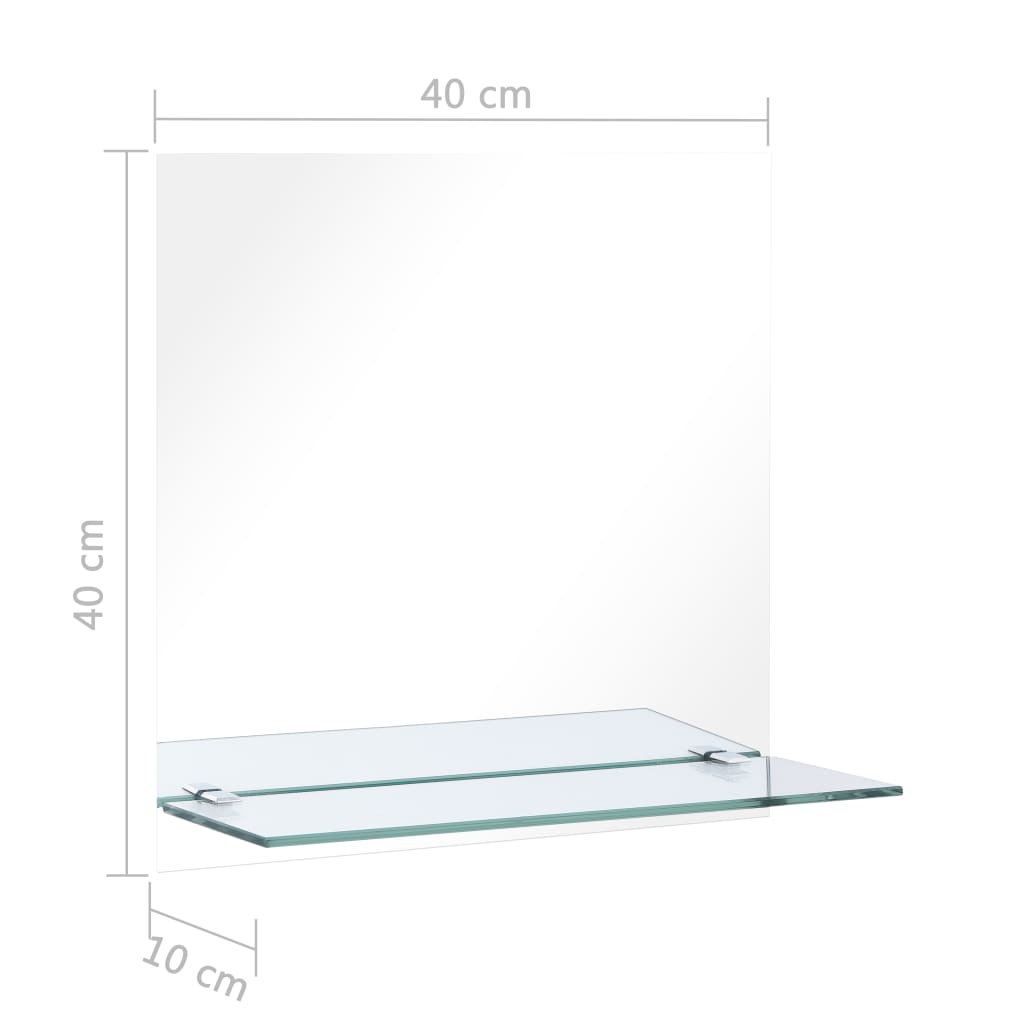 Wandspiegel met schap 40x60 cm gehard glas