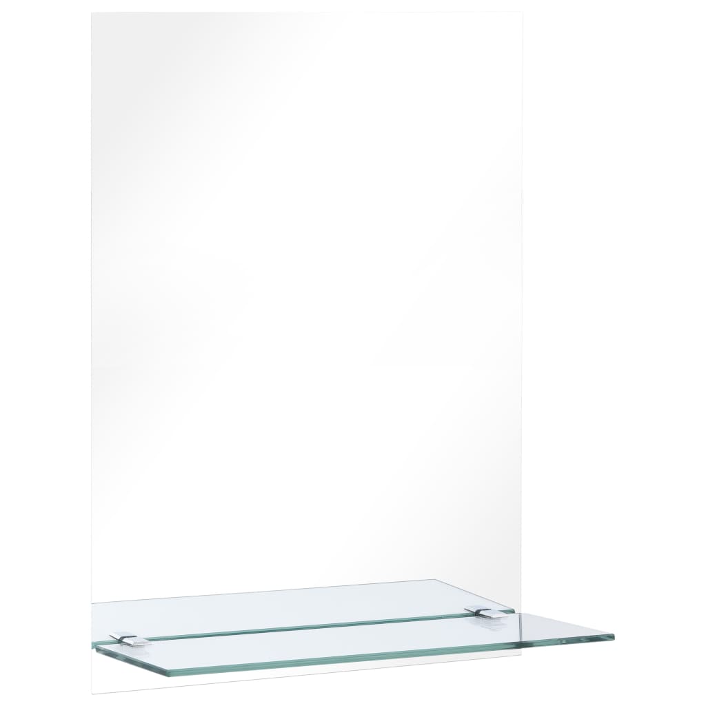 Wandspiegel met schap 60x60 cm gehard glas