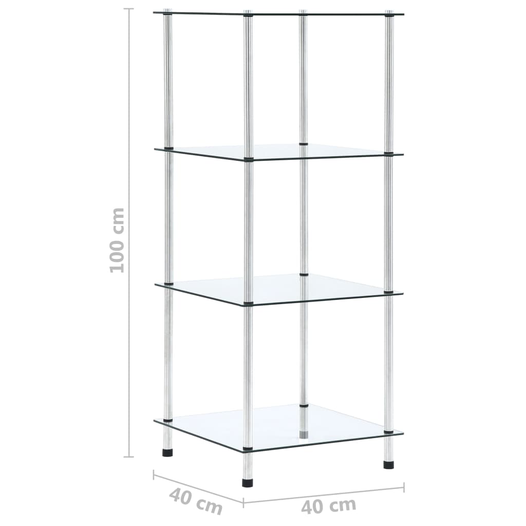 Kastje 4-laags 40x40x100 cm gehard glas