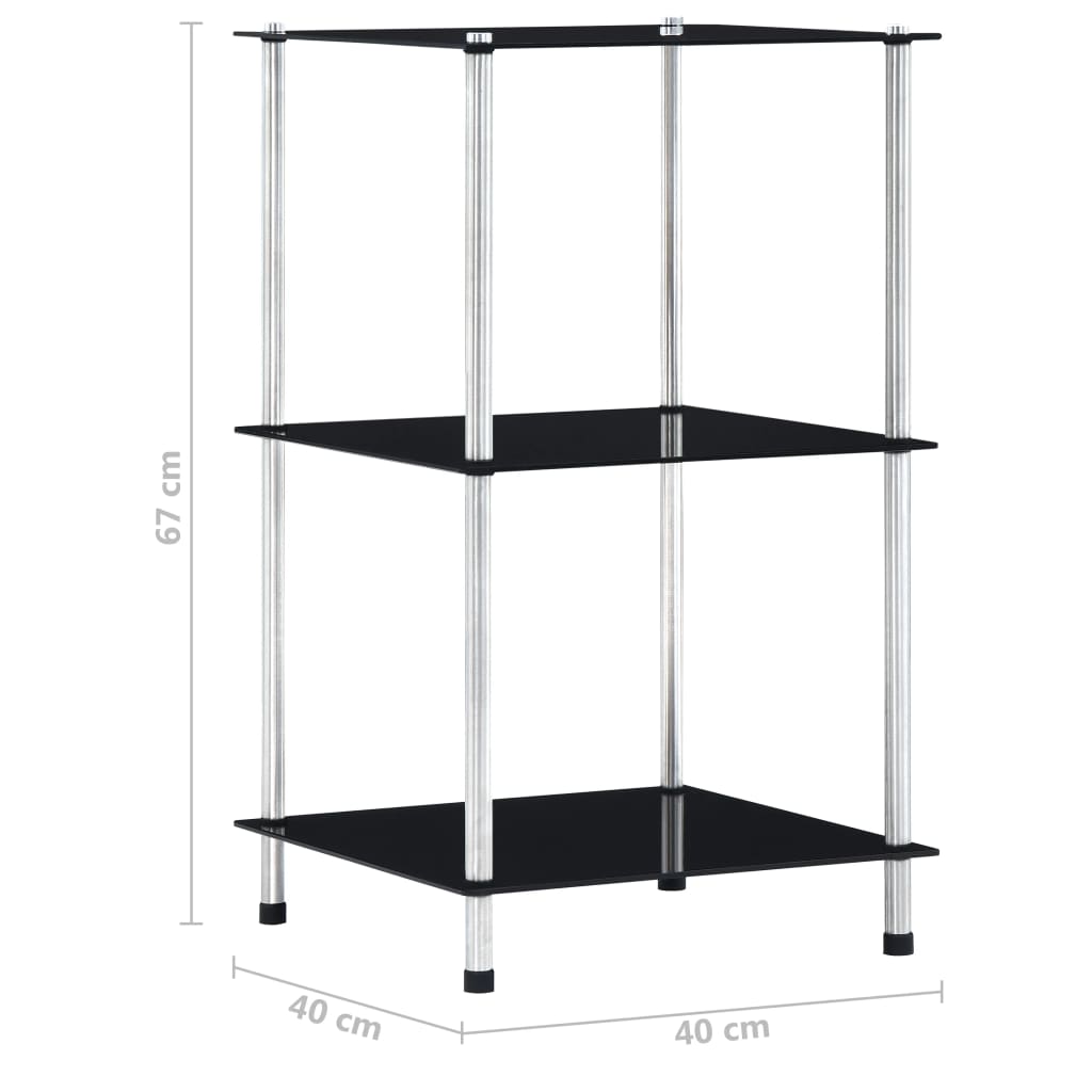 Kastje 4-laags 40x40x100 cm gehard glas