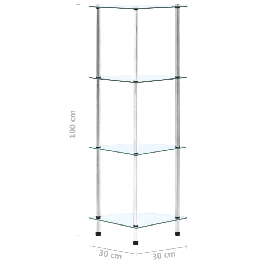 Kastje 5-laags 30x30x130 cm gehard glas transparant