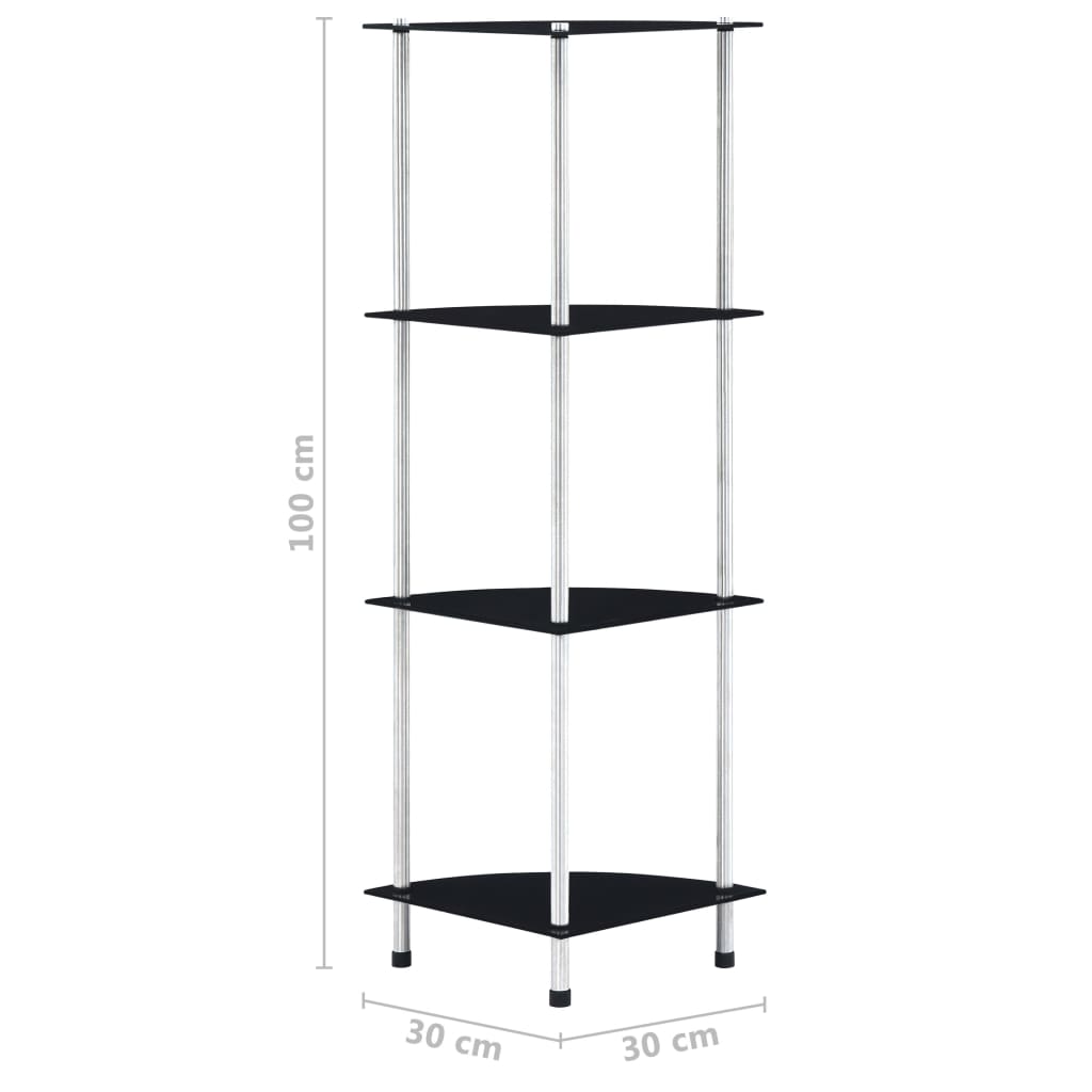 Kastje 6-laags 30x30x160 cm gehard glas transparant