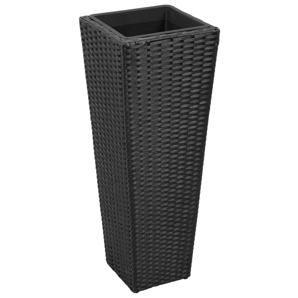 Plantenbakken verhoogd 3 st poly rattan bruin