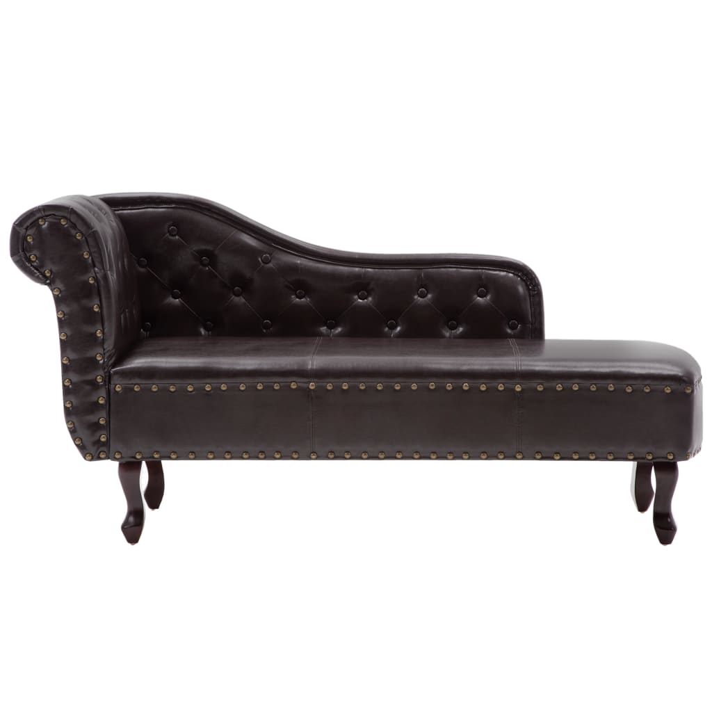 Chaise longue kunstleer crèmewit