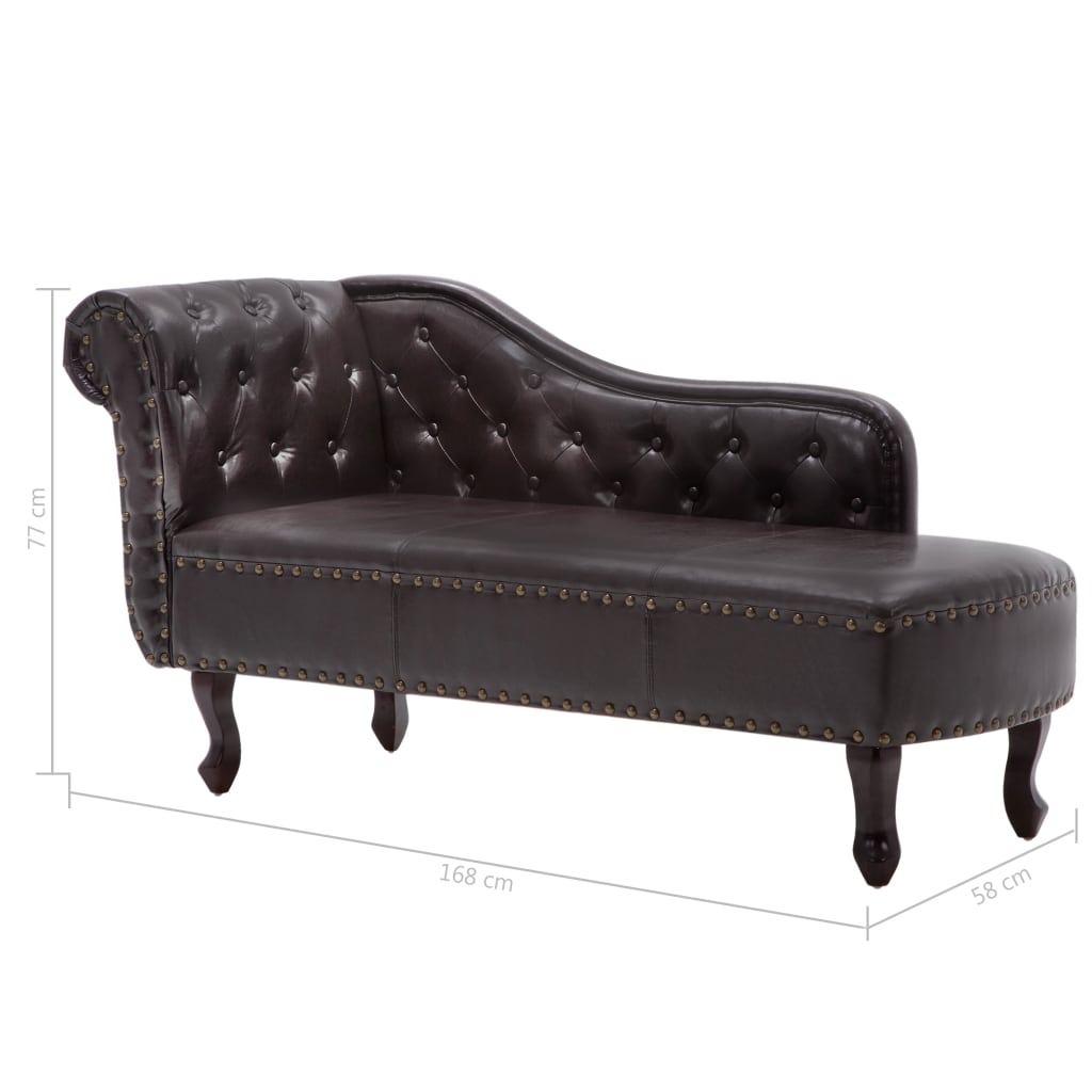 Chaise longue kunstleer crèmewit