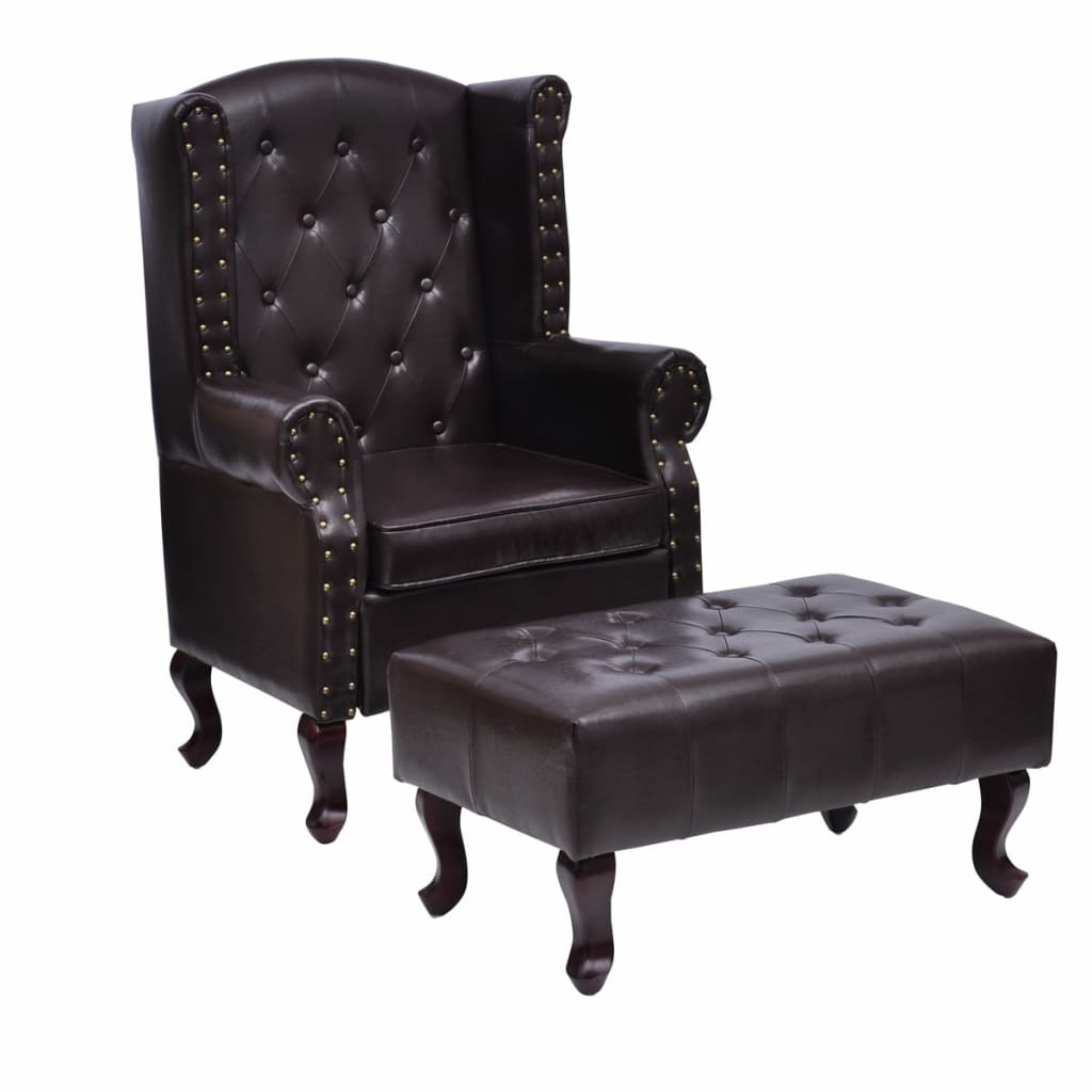 Fauteuil met hocker