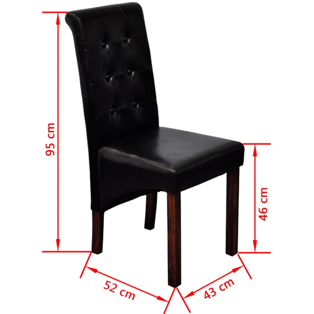 Eetkamerstoelen 6 st kunstleer