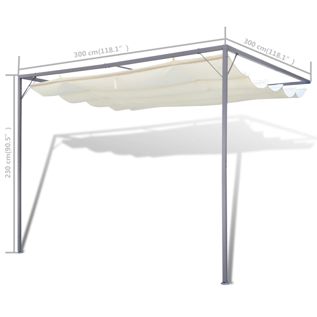 Tuinwandprieel met uittrekbaar dak 3x3x2,3 m