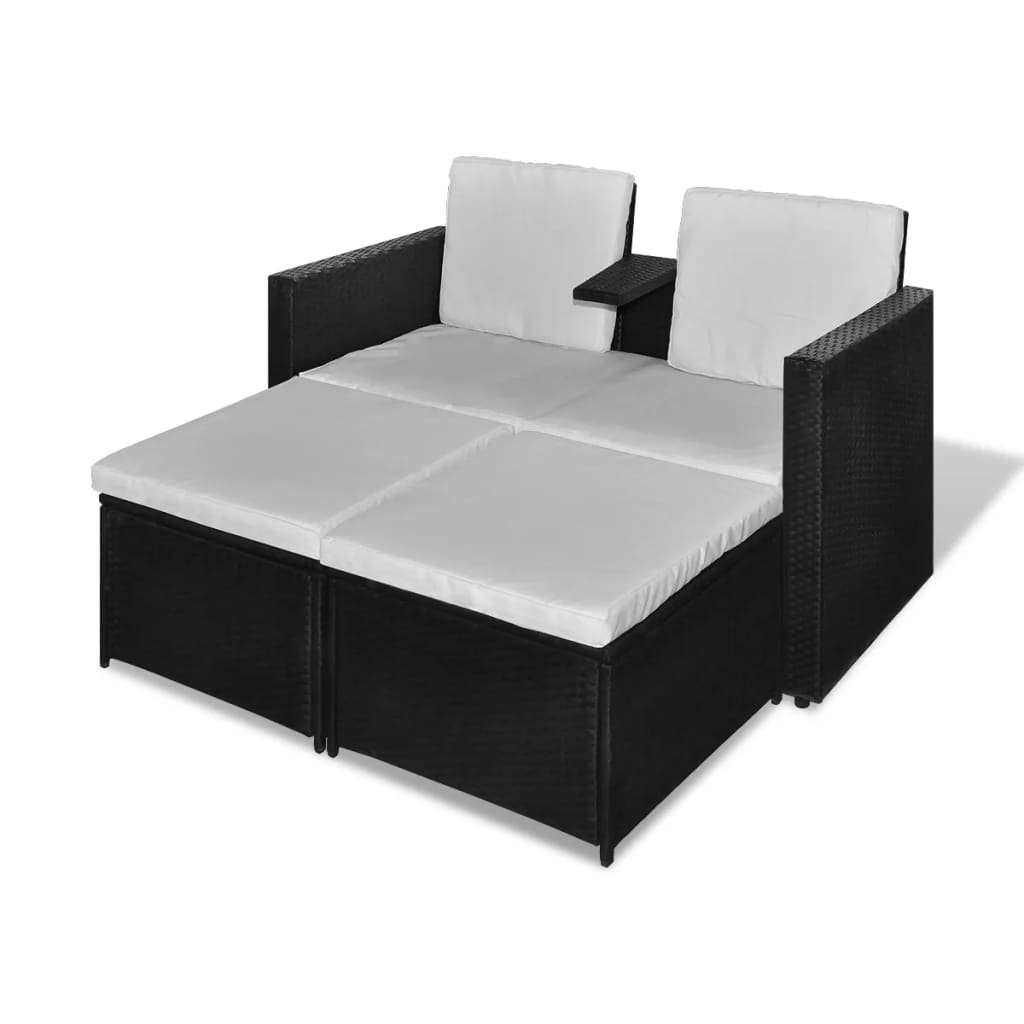 3-delige Loungeset met kussens poly rattan