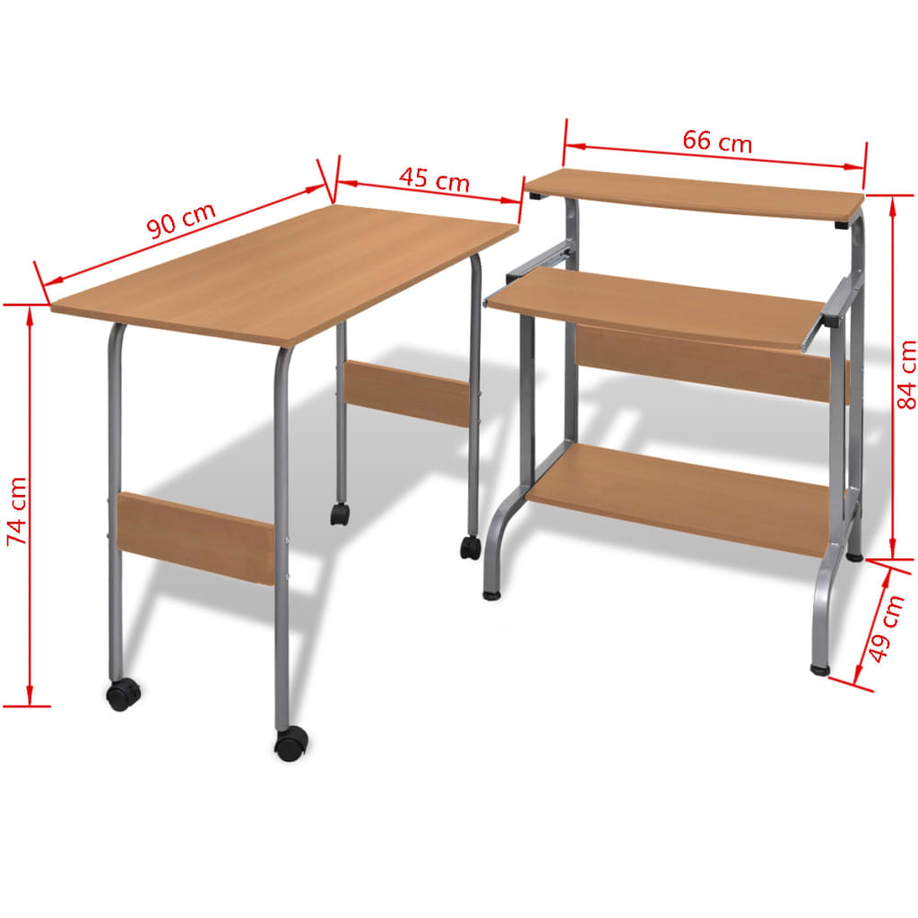 2-piece computer desk set (white)