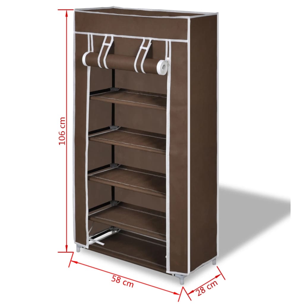 Schoenenkast met hoes 58x28x106 stof