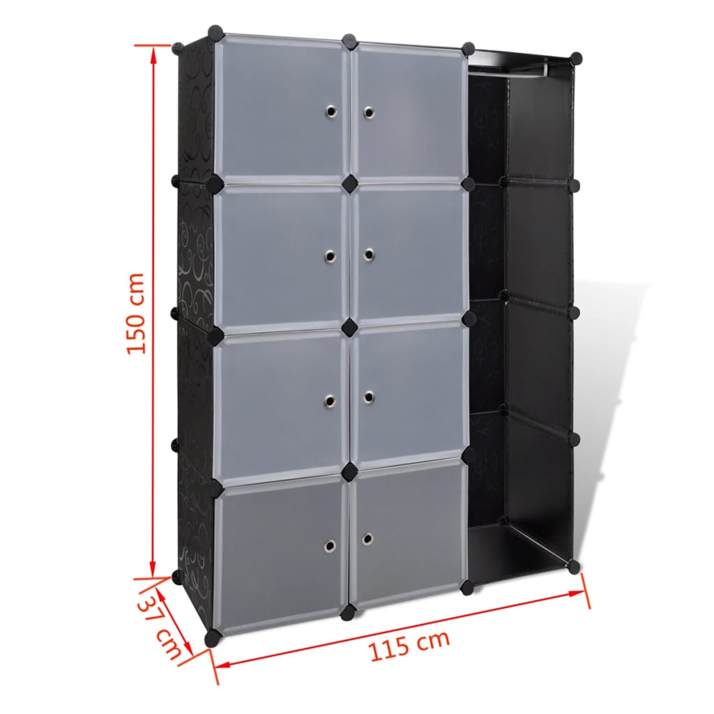 Kast modulair met 14 vakken 37x146x180,5 cm