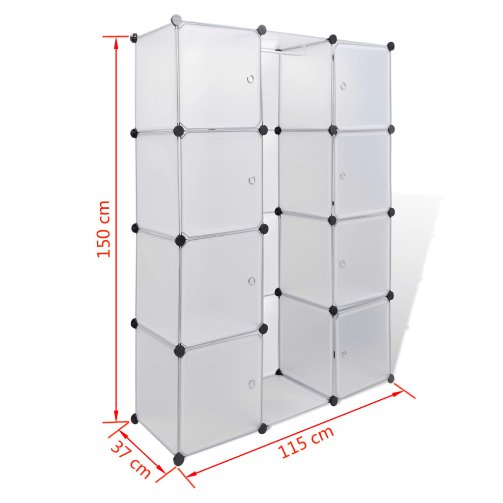 Kast met 9 vakken modulair 37x115x150 cm