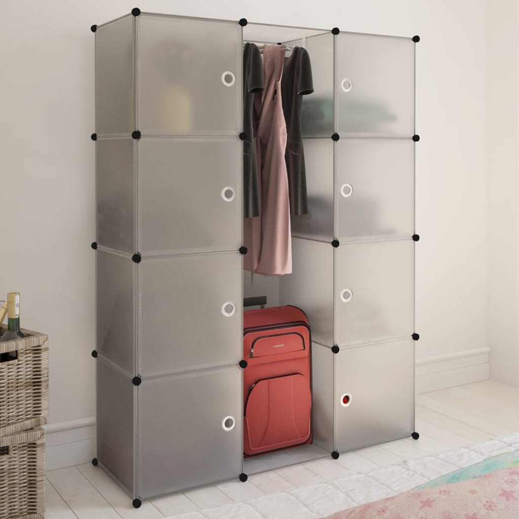 Kast modulair met 14 vakken 37x146x180,5 cm