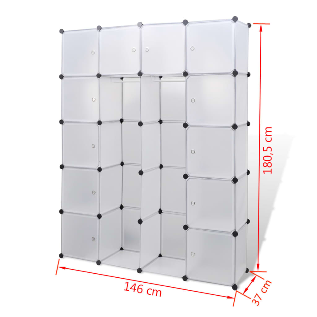 Kast modulair met 14 vakken 37x146x180,5 cm