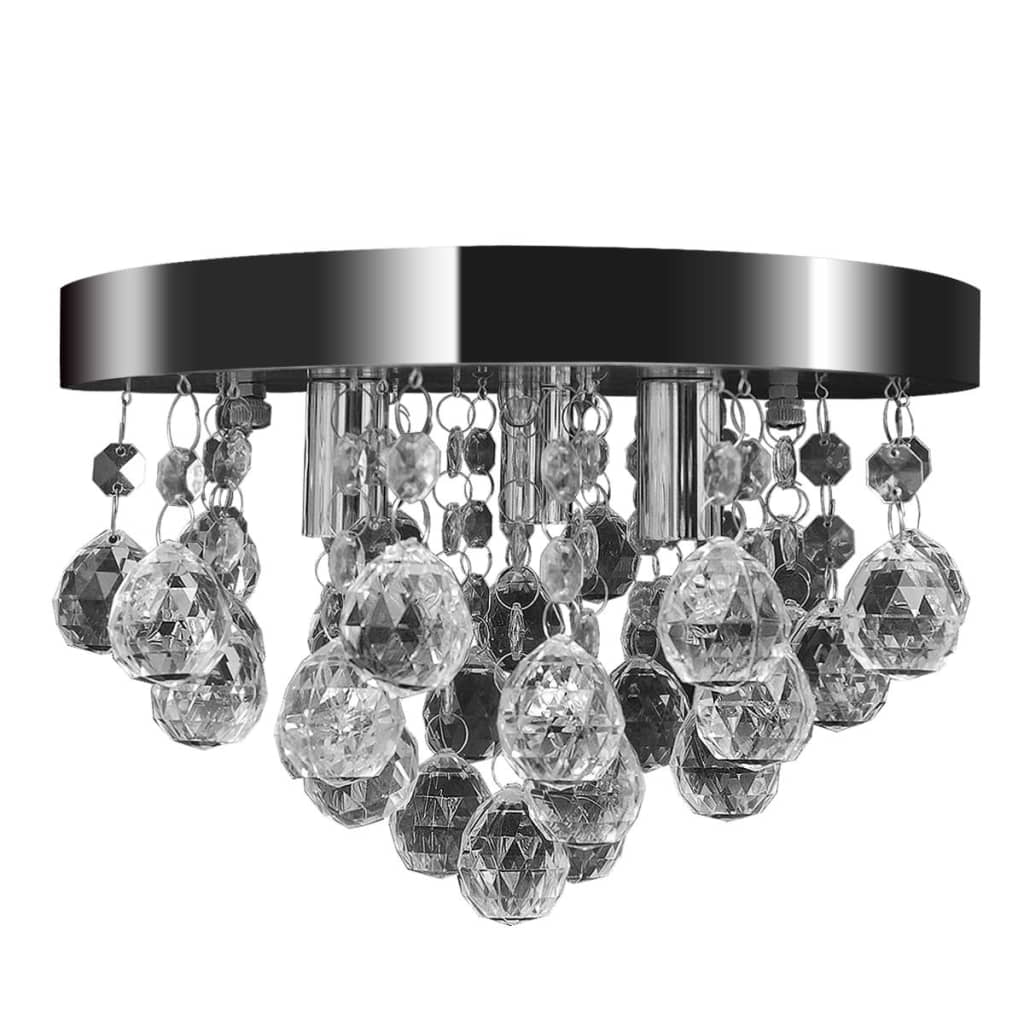 Plafondlamp met smoky kralen rond G9