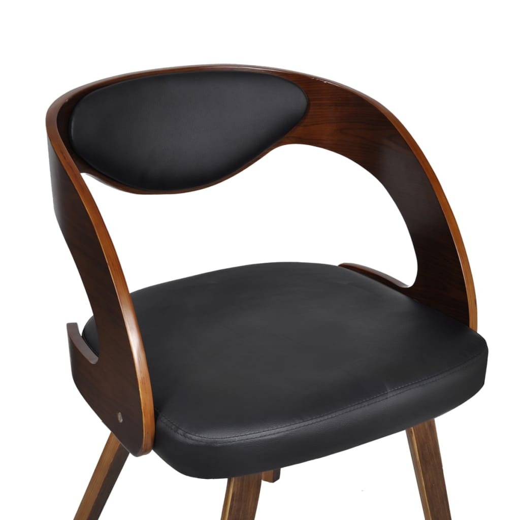 Eetkamerstoelen 2 st gebogen hout kunstleer crèmekleurig