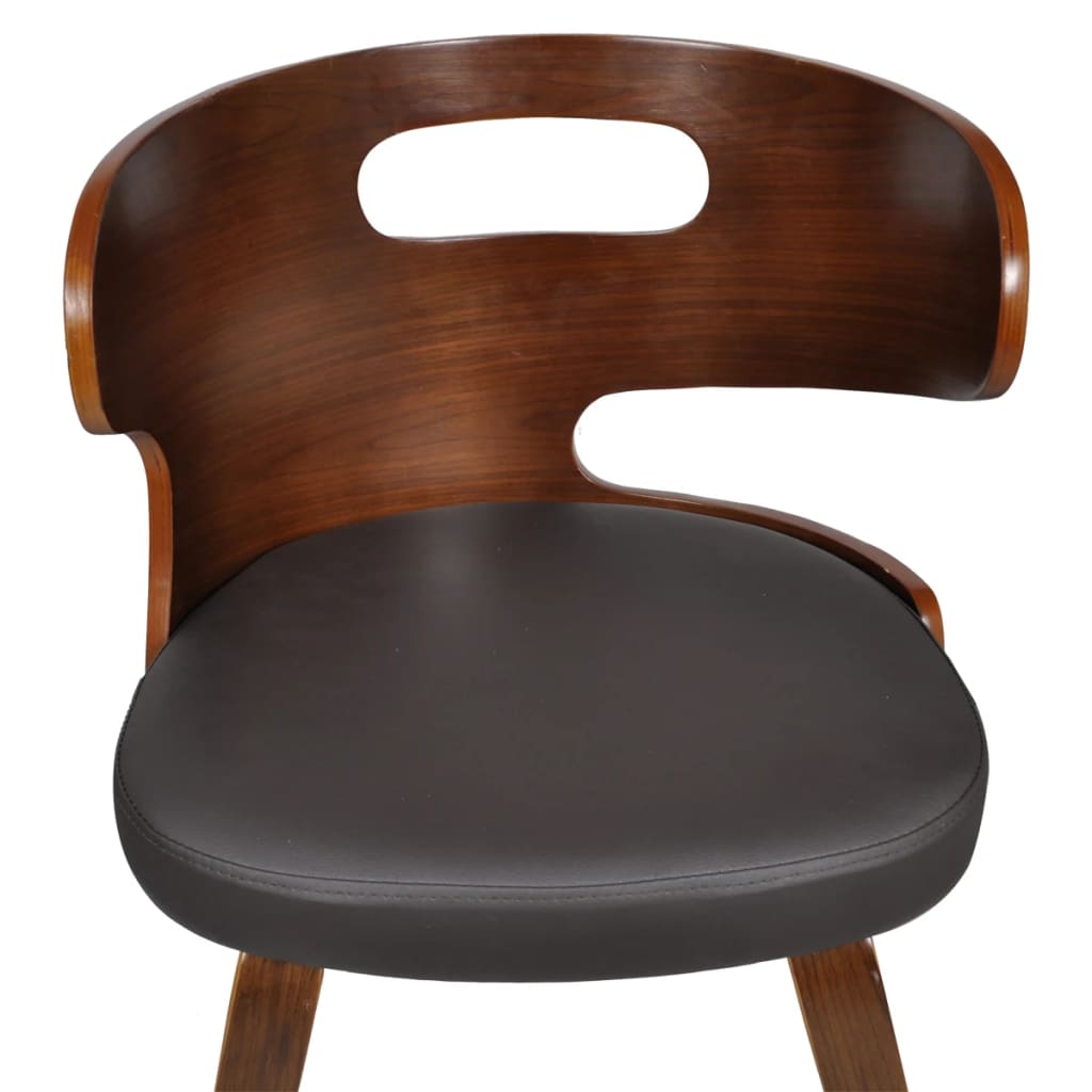 Eetkamerstoelen 2 st gebogen hout kunstleer crèmekleurig