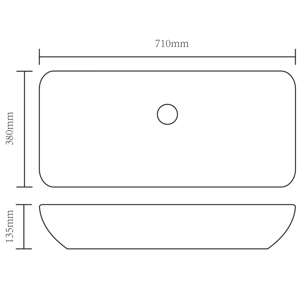 Wastafel 71x38x13,5 cm keramiek goudkleurig