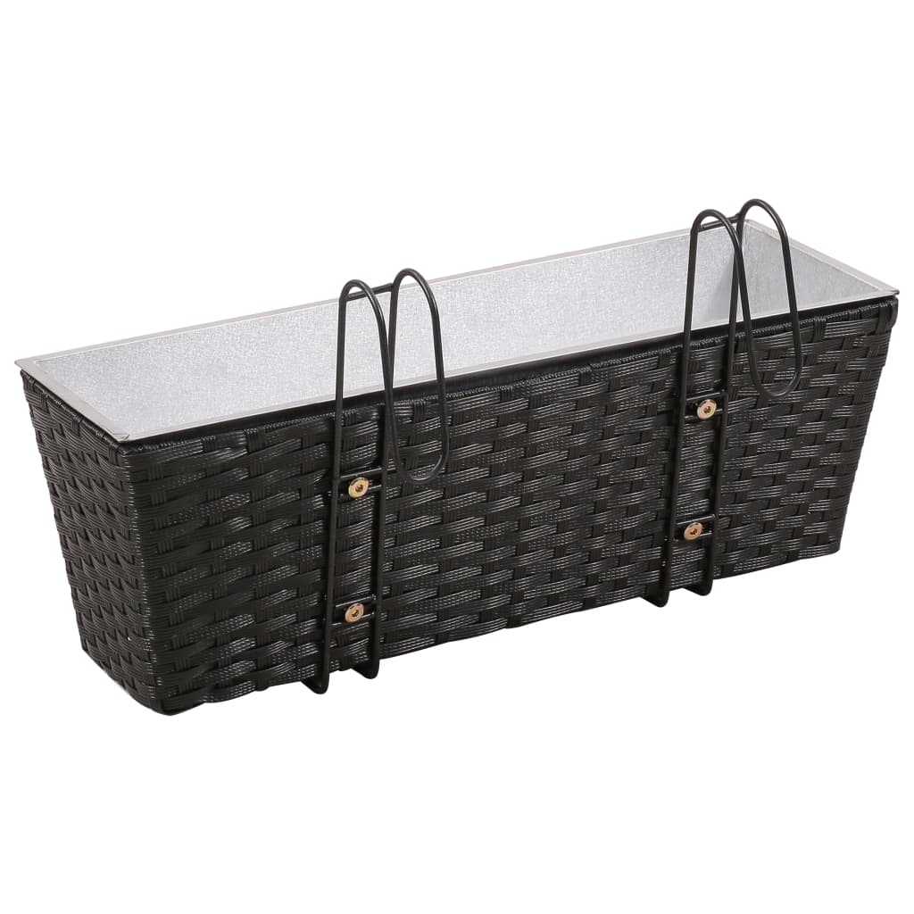 Balkonplantenbakken 2 st 50 cm rattan