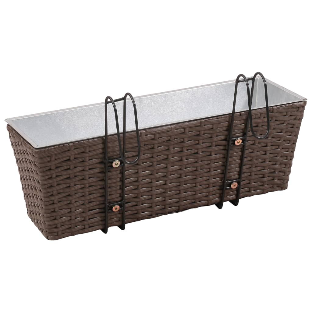 Balkonplantenbakken 2 st 50 cm rattan