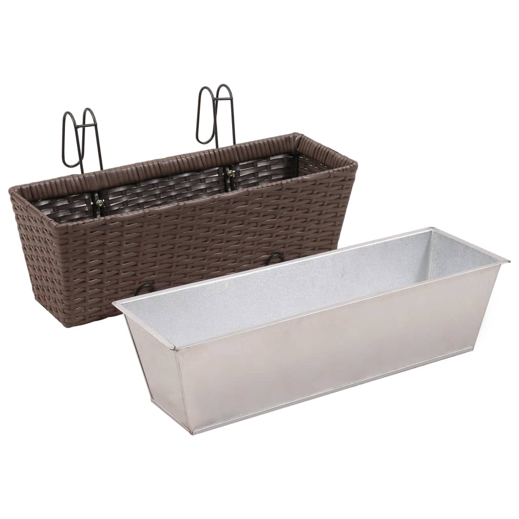 Balkonplantenbakken 2 st 50 cm rattan