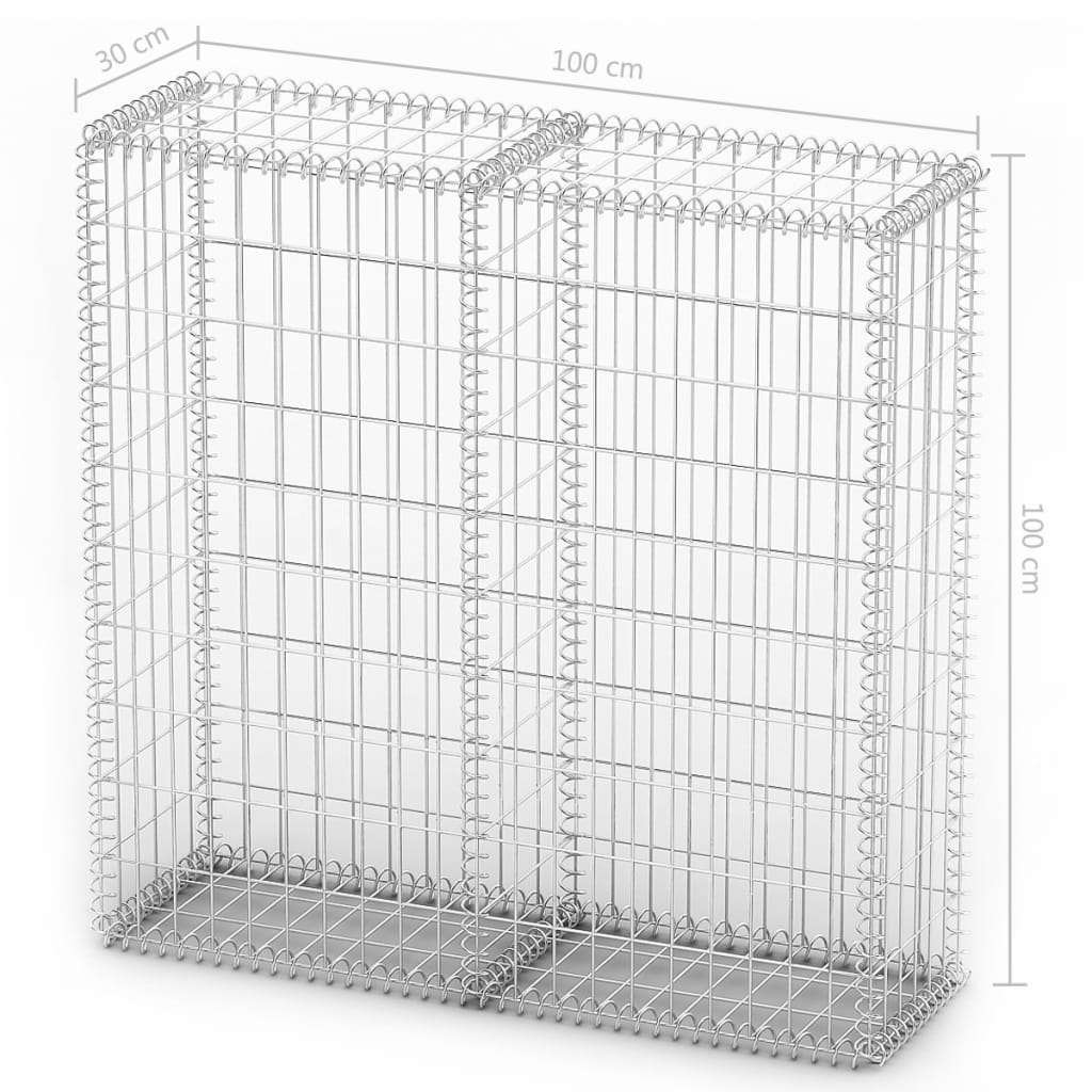 Schanskorf met deksels 100x50x30 cm gegalvaniseerd draad