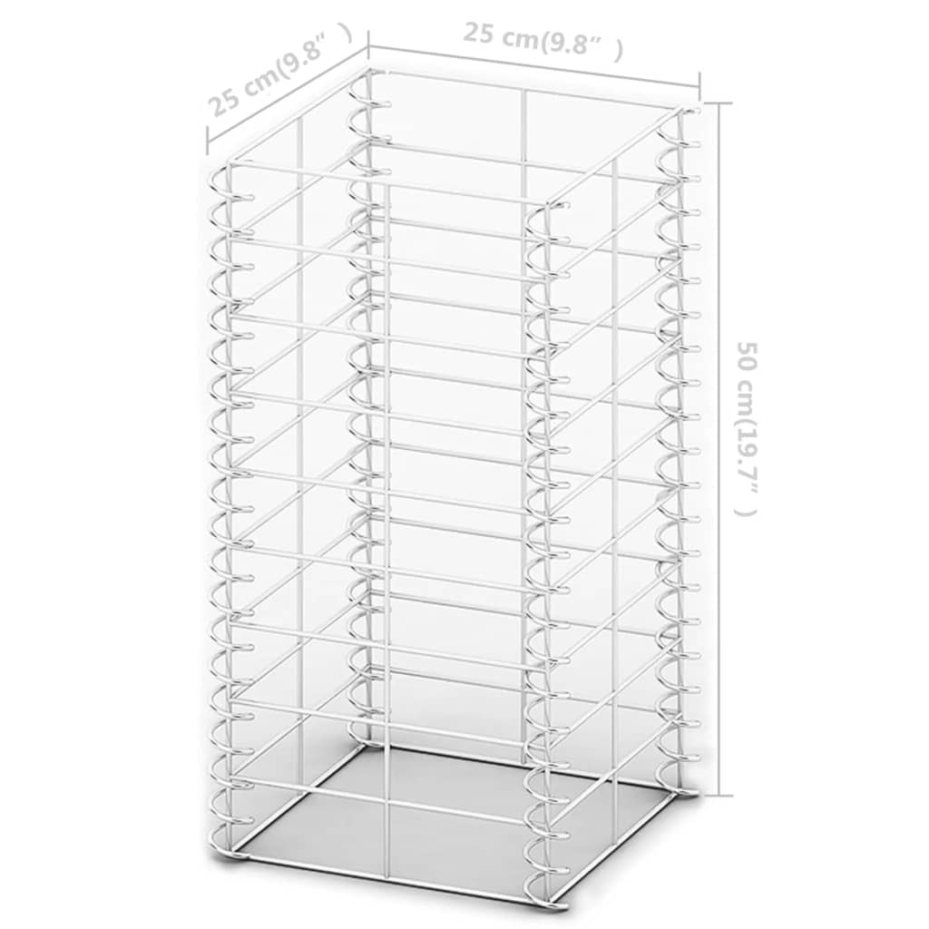 3-delige Schanskorfset 25x25x150 cm gegalvaniseerd draad