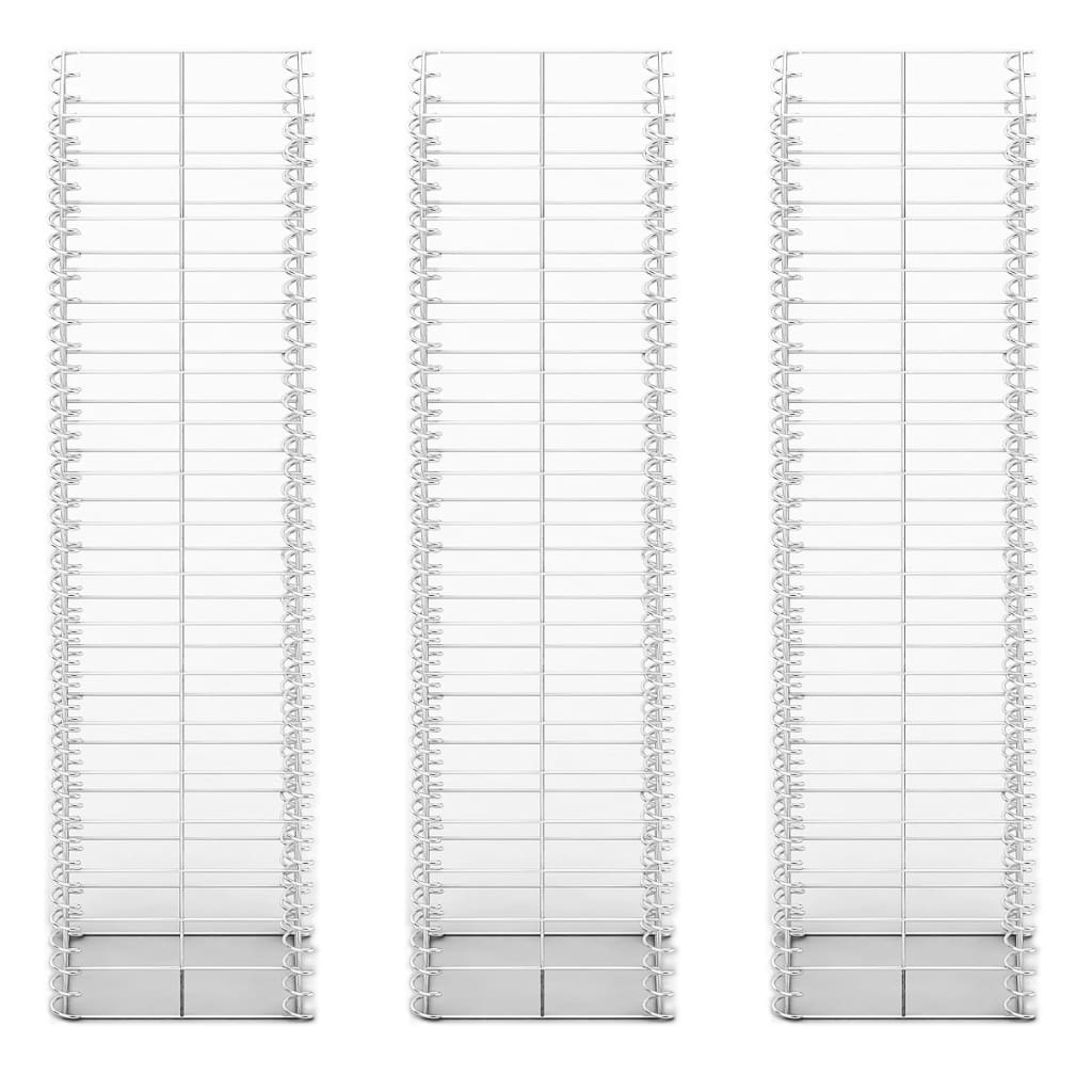 3-delige Schanskorfset 25x25x150 cm gegalvaniseerd draad