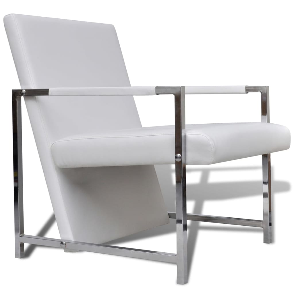 Fauteuils 2 st met chroom frame kunstleer