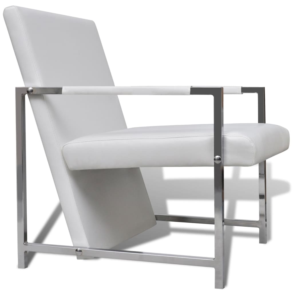 Fauteuils 2 st met chroom frame kunstleer