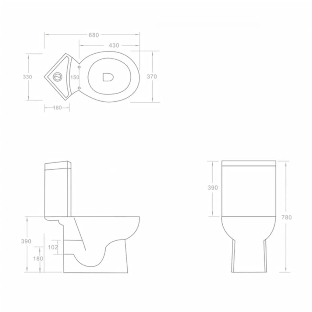 Toilet hoekmodel keramisch