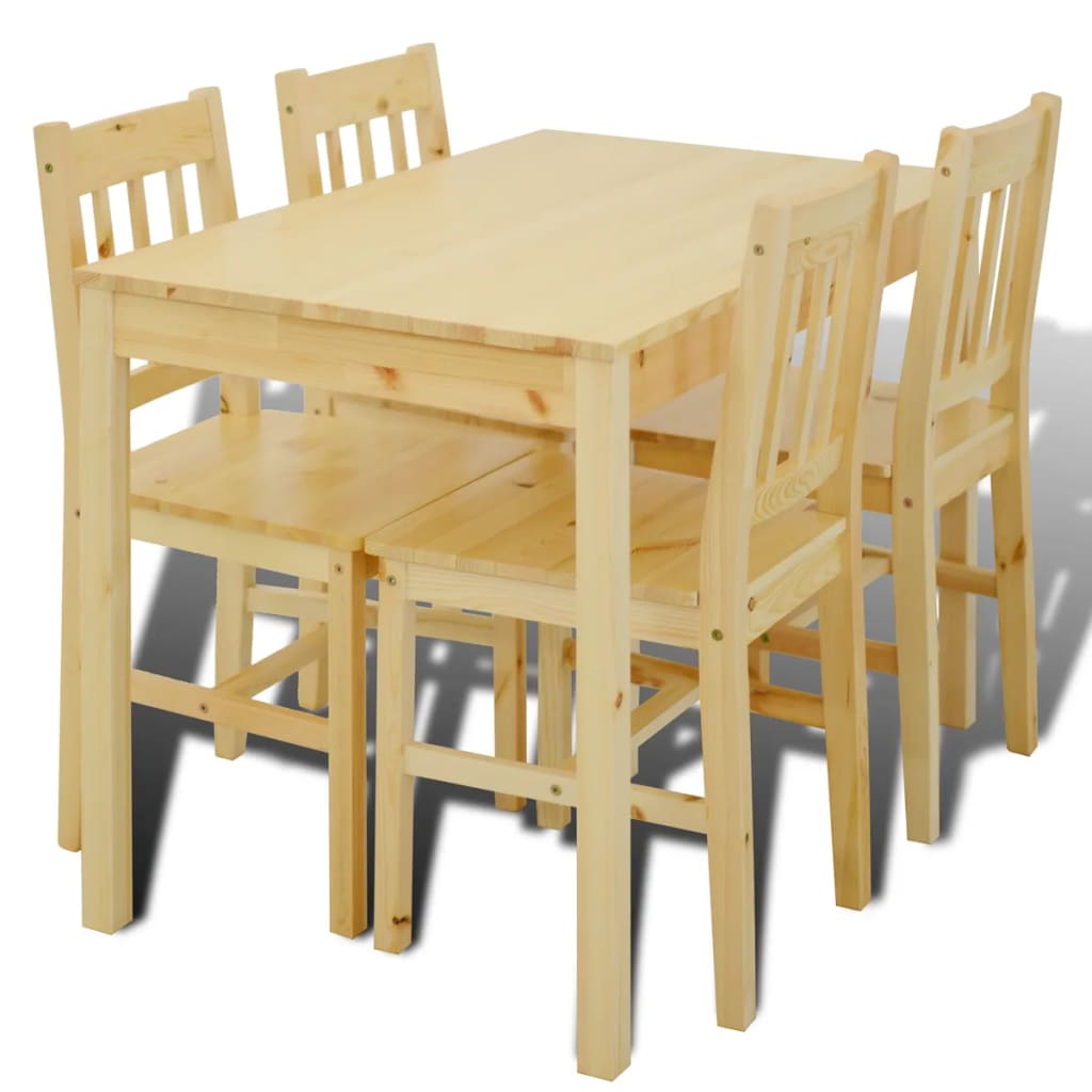 Eettafel met 4 stoelen hout