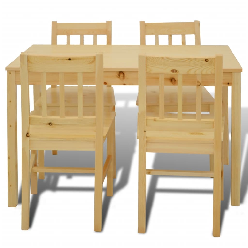 Eettafel met 4 stoelen hout