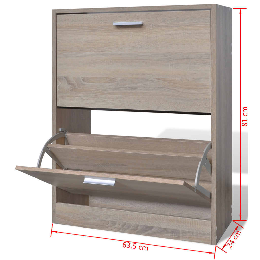 Schoenenkast 63x24x103 cm bewerkt hout