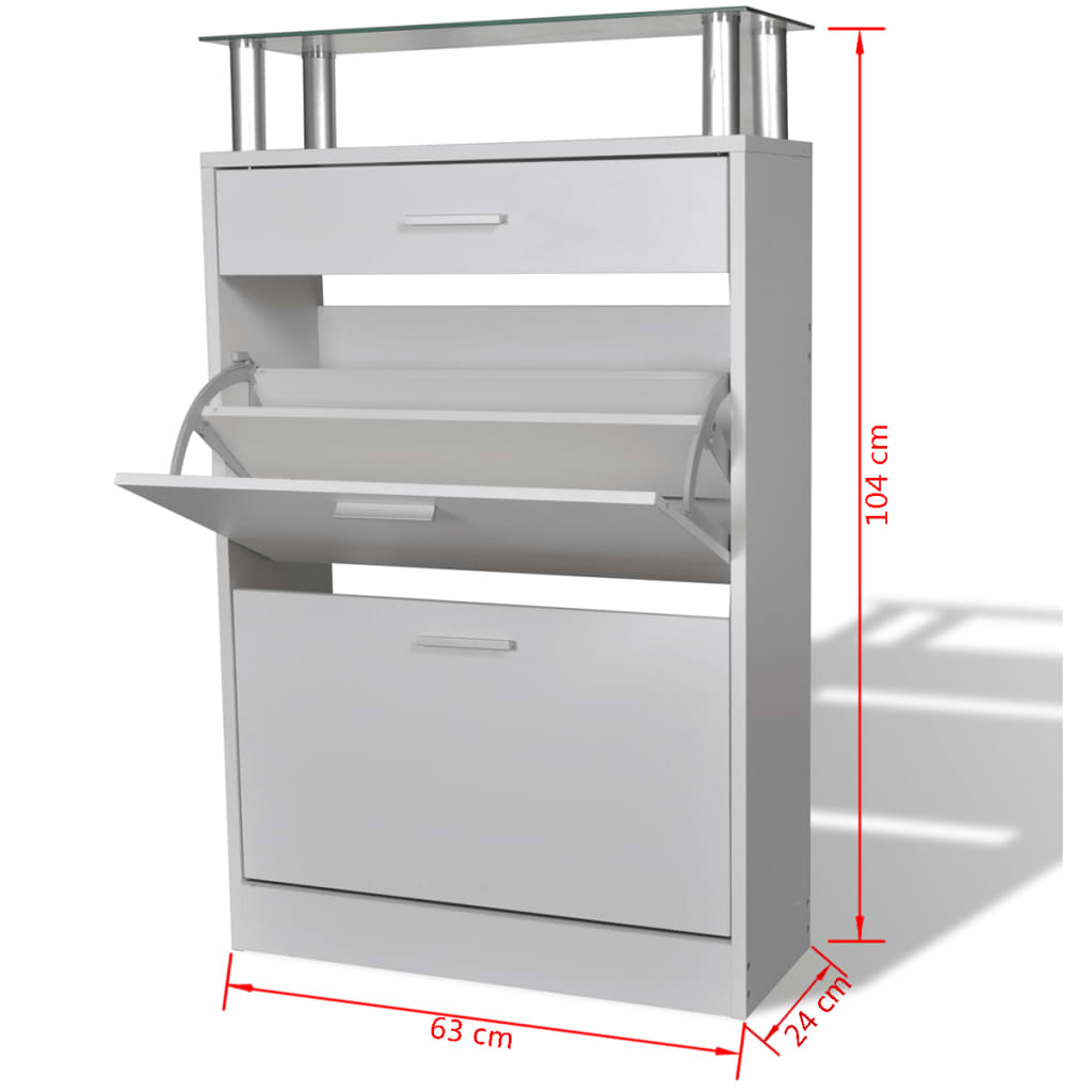 Schoenenkast 63x24x104 cm bewerkt hout