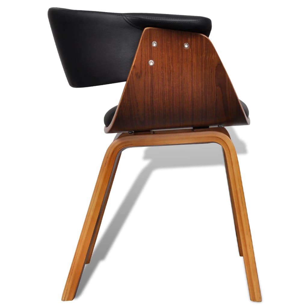 Eetkamerstoelen 6 st gebogen hout kunstleer