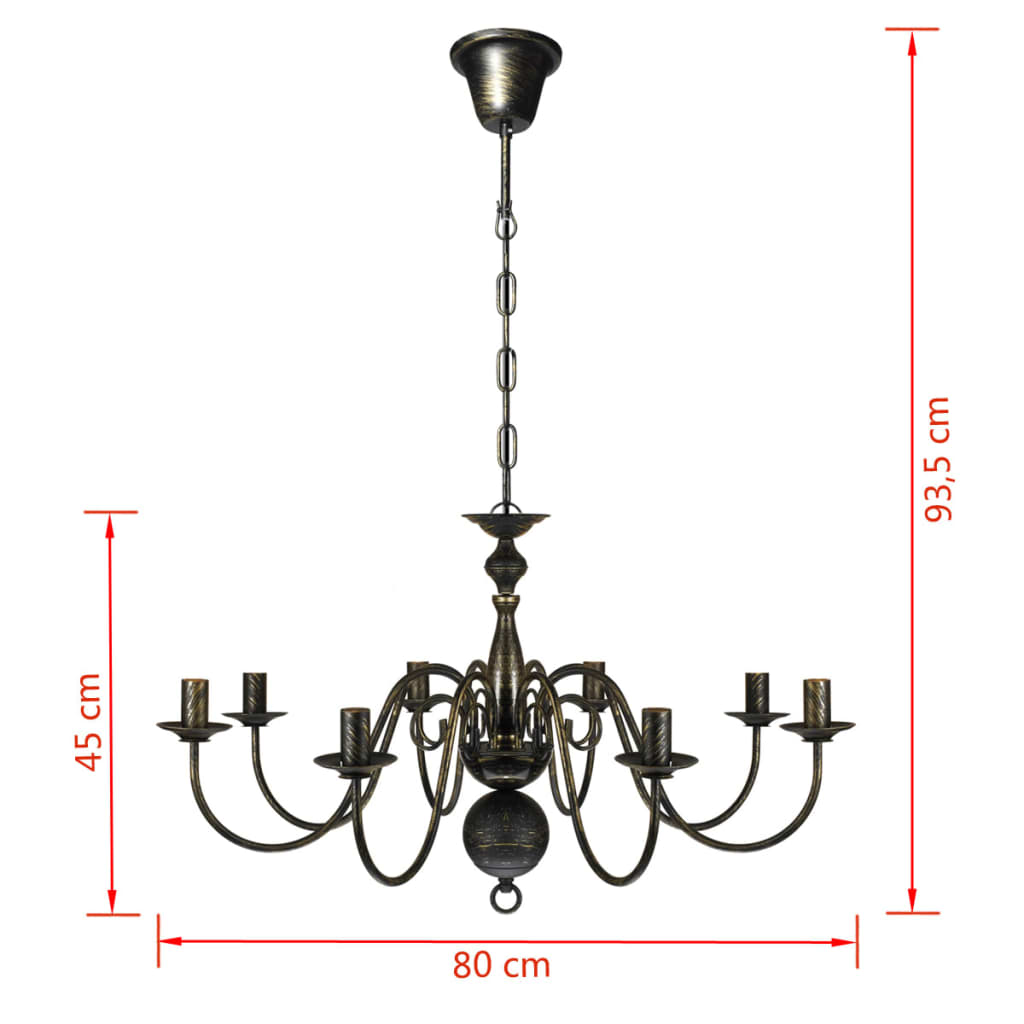 Kroonluchter metaal 8 x E14 lampen