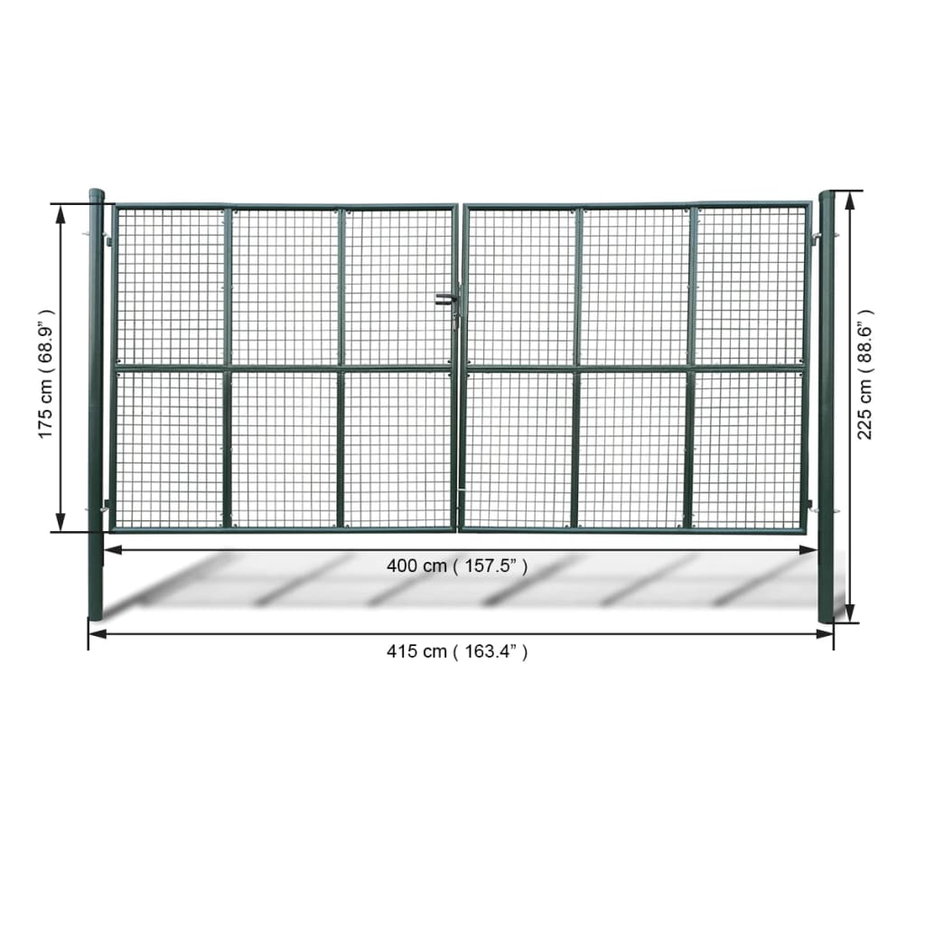 Poort 415x225 cm gegalvaniseerd staal zilverkleurig