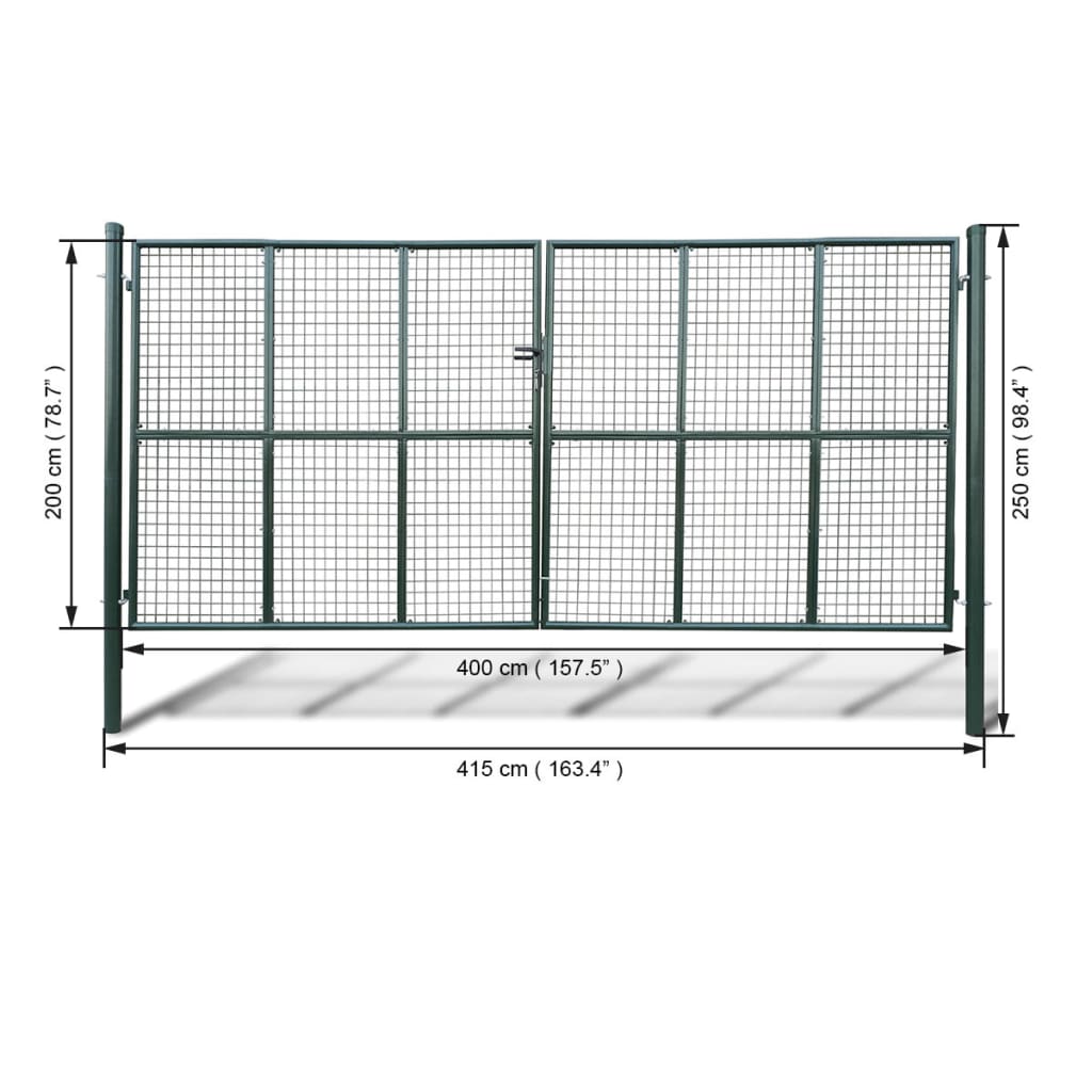 Poort 415x125 cm gegalvaniseerd staal zilverkleurig