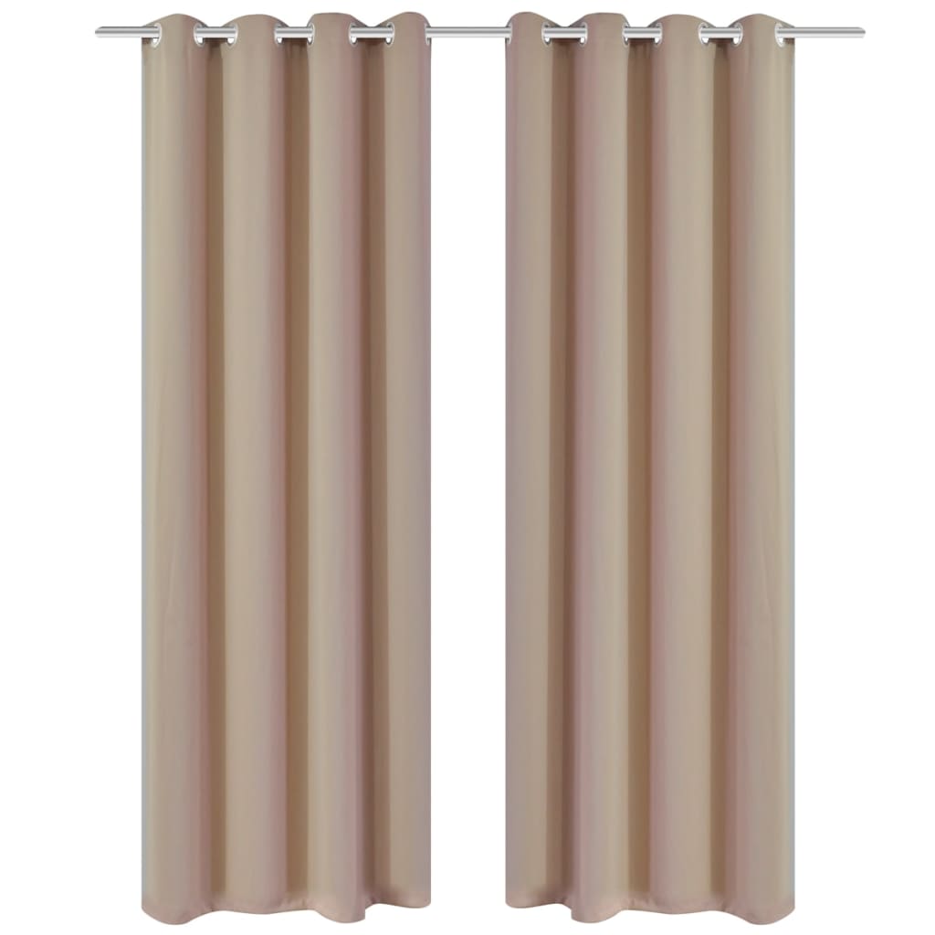 Gordijnen met metalen ringen 135 x 245 cm 2 stuks (creme)