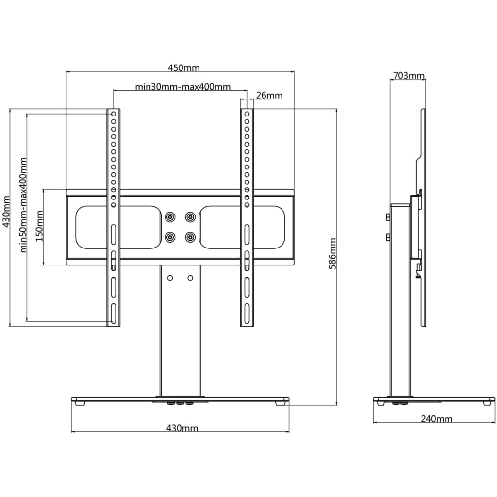 TV-standaard voor 37-55 inch scherm 40 kg Max VESA 600x400 mm