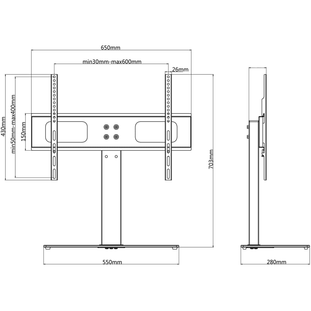 TV-standaard voor 37-55 inch scherm 40 kg Max VESA 600x400 mm