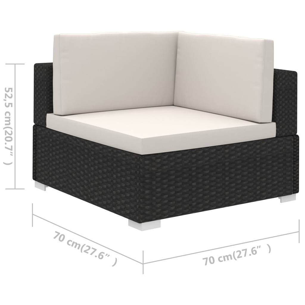 6-delige Loungeset met kussens poly rattan