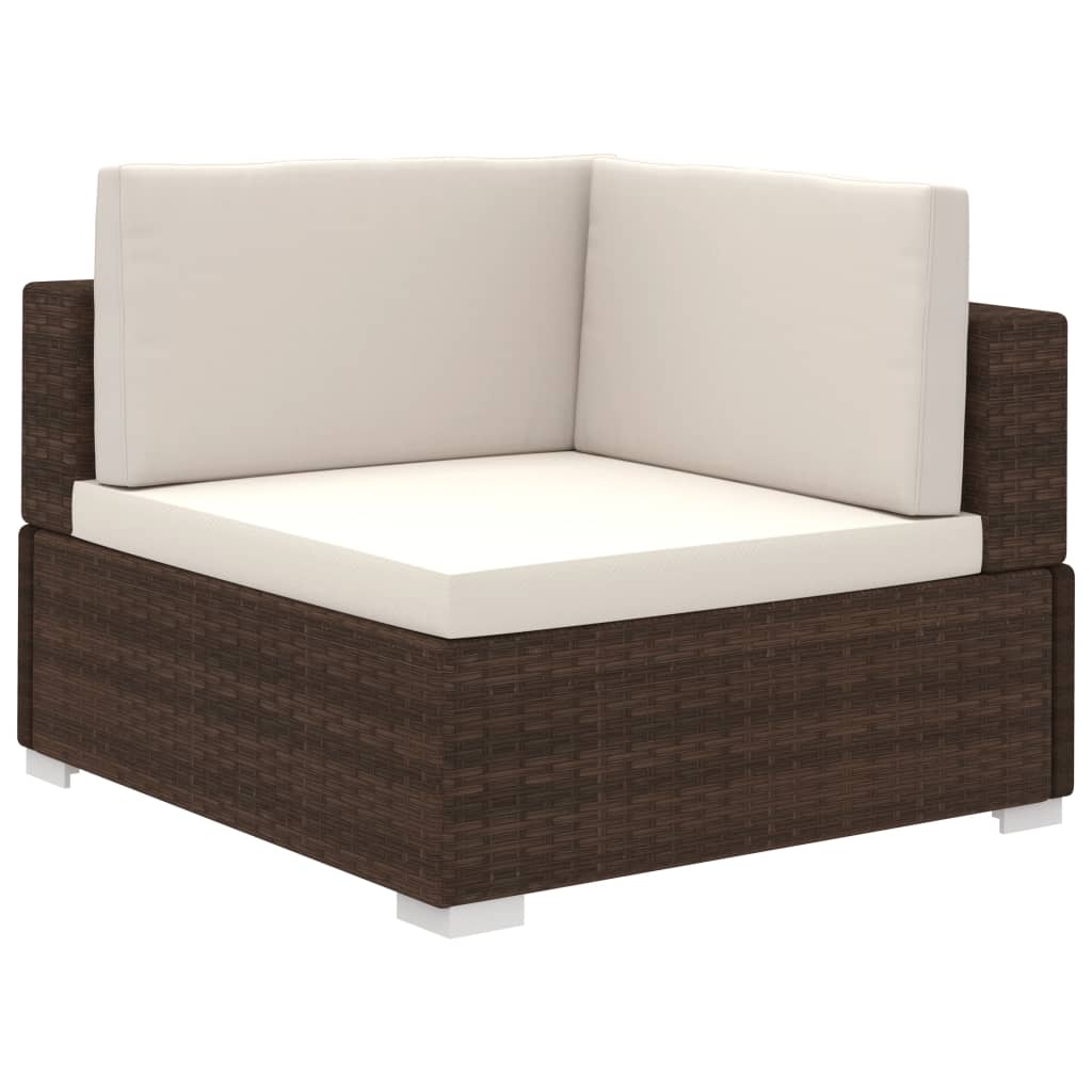 8-delige Loungeset met kussens poly rattan