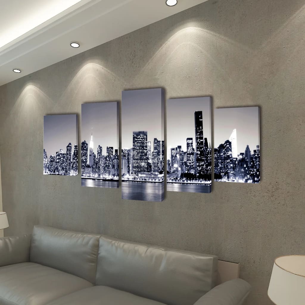 Canvas muurdruk set velden 100 x 50 cm