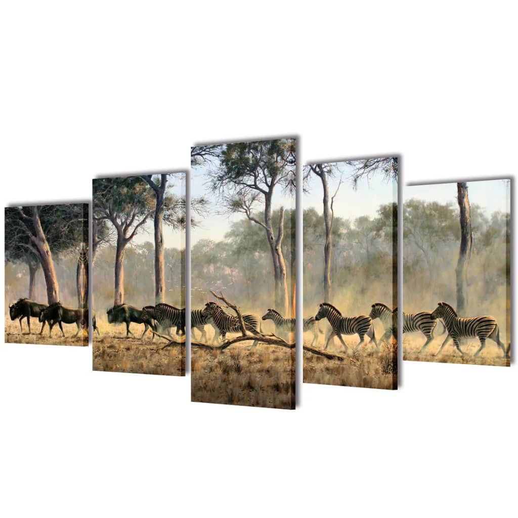 Canvas muurdruk set velden 100 x 50 cm