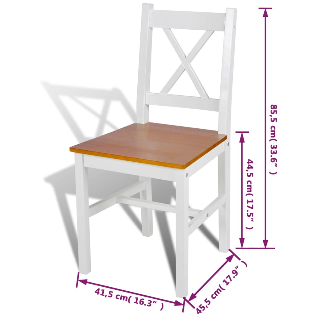 Eetkamerstoelen 4 st grenenhout